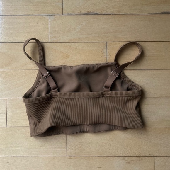 OFFLINE By Aerie Ribbed Square Neck Sports Bra in Cedar Expedition - Picture 4 of 9